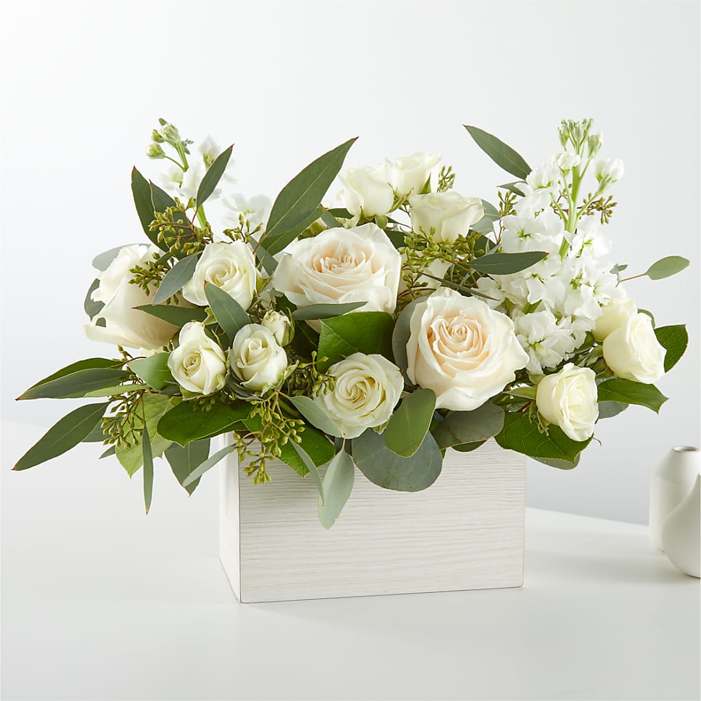 Fresh Linen Box Bouquet – Designs By Dj, Huntington WV
