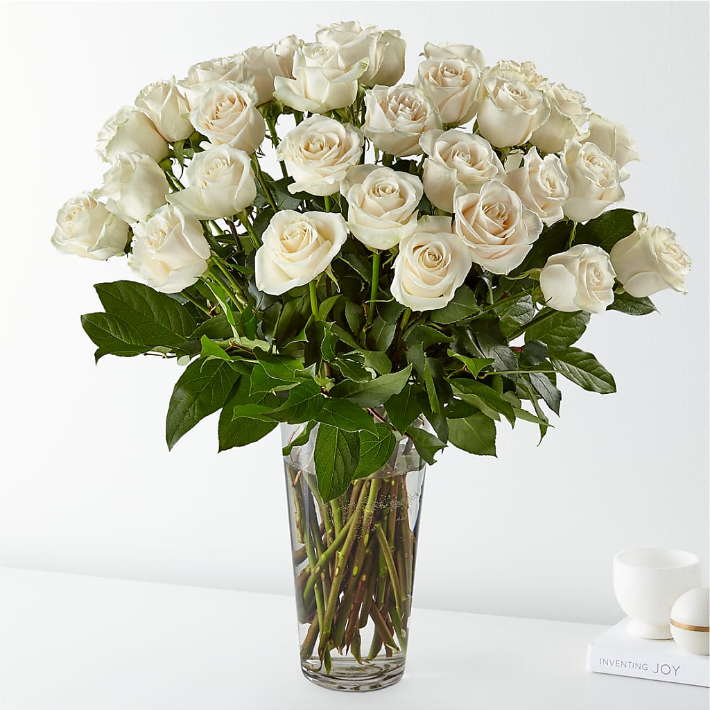 Long Stem White Rose Bouquet – Designs By Dj, Huntington WV