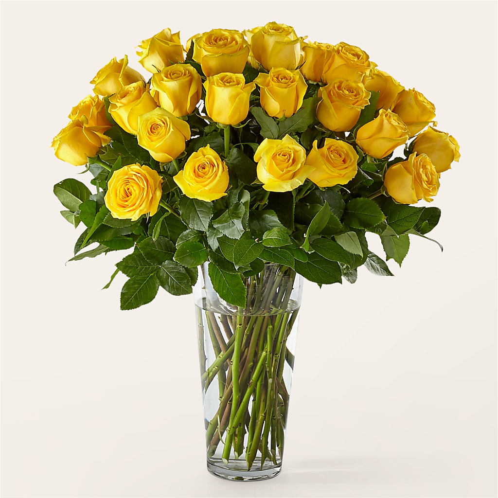 Long Stem Yellow Rose Bouquet – Designs By Dj, Huntington WV