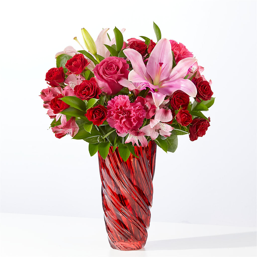 In Love Bouquet with Luxe Swirl Vase – Designs By Dj, Huntington WV