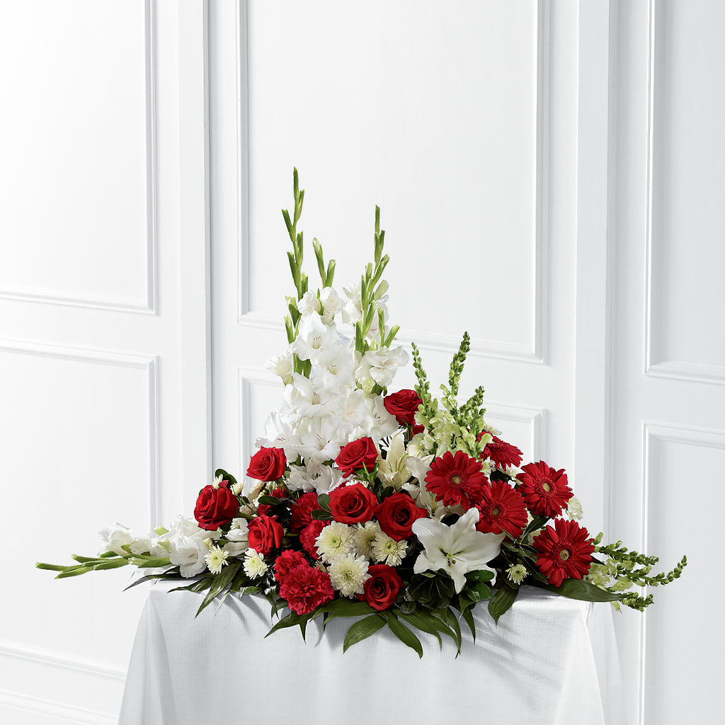 Crimson & White Arrangement – Designs By Dj, Huntington WV
