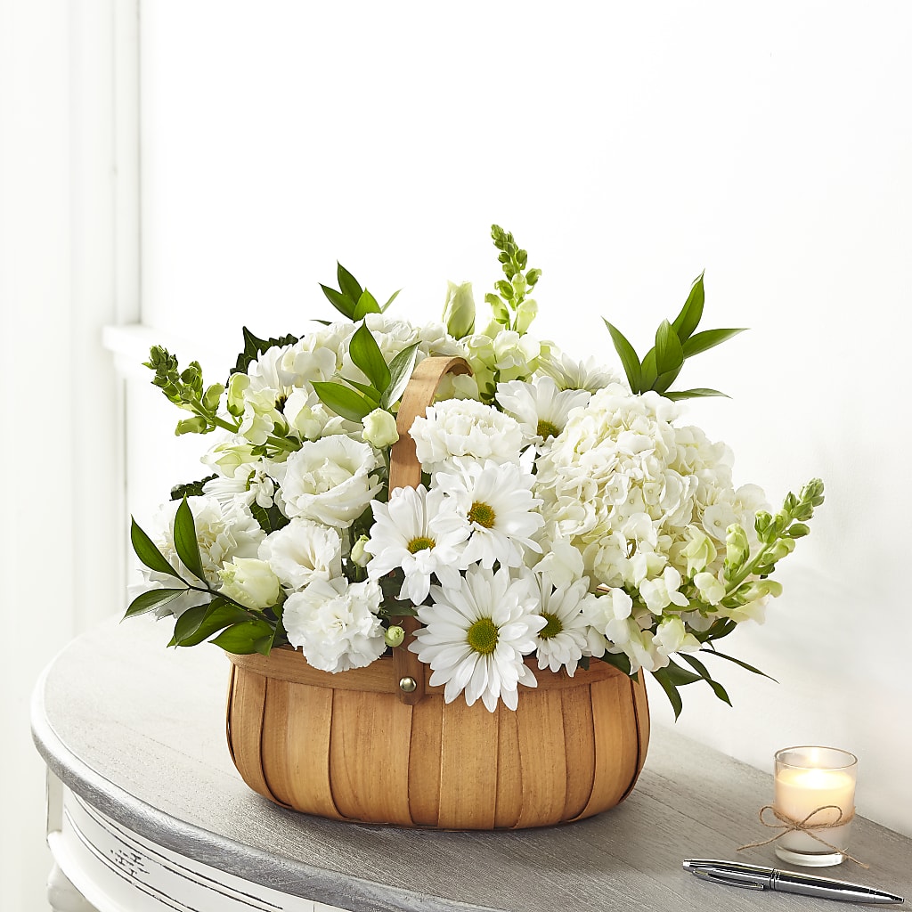 Pure Ivory Basket – Designs By Dj, Huntington WV