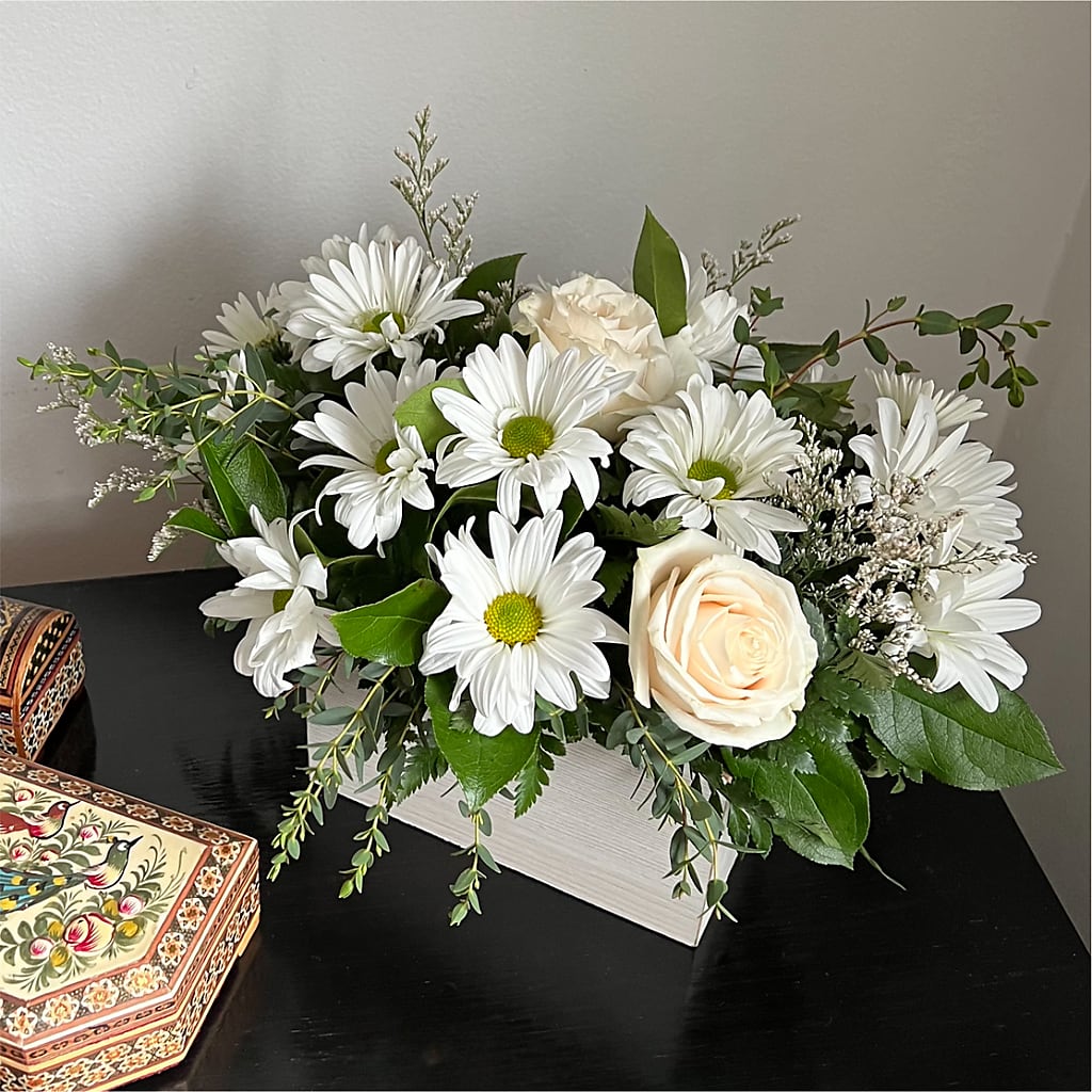 Fresh Linen Box Bouquet –  Designs By Dj, Huntington WV
