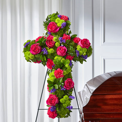 Tribute Rose Floral Cross –  Designs By Dj, Huntington WV