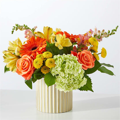 Autumn Sunshine Bouquet with Ivory Vase –  Designs By Dj, Huntington WV