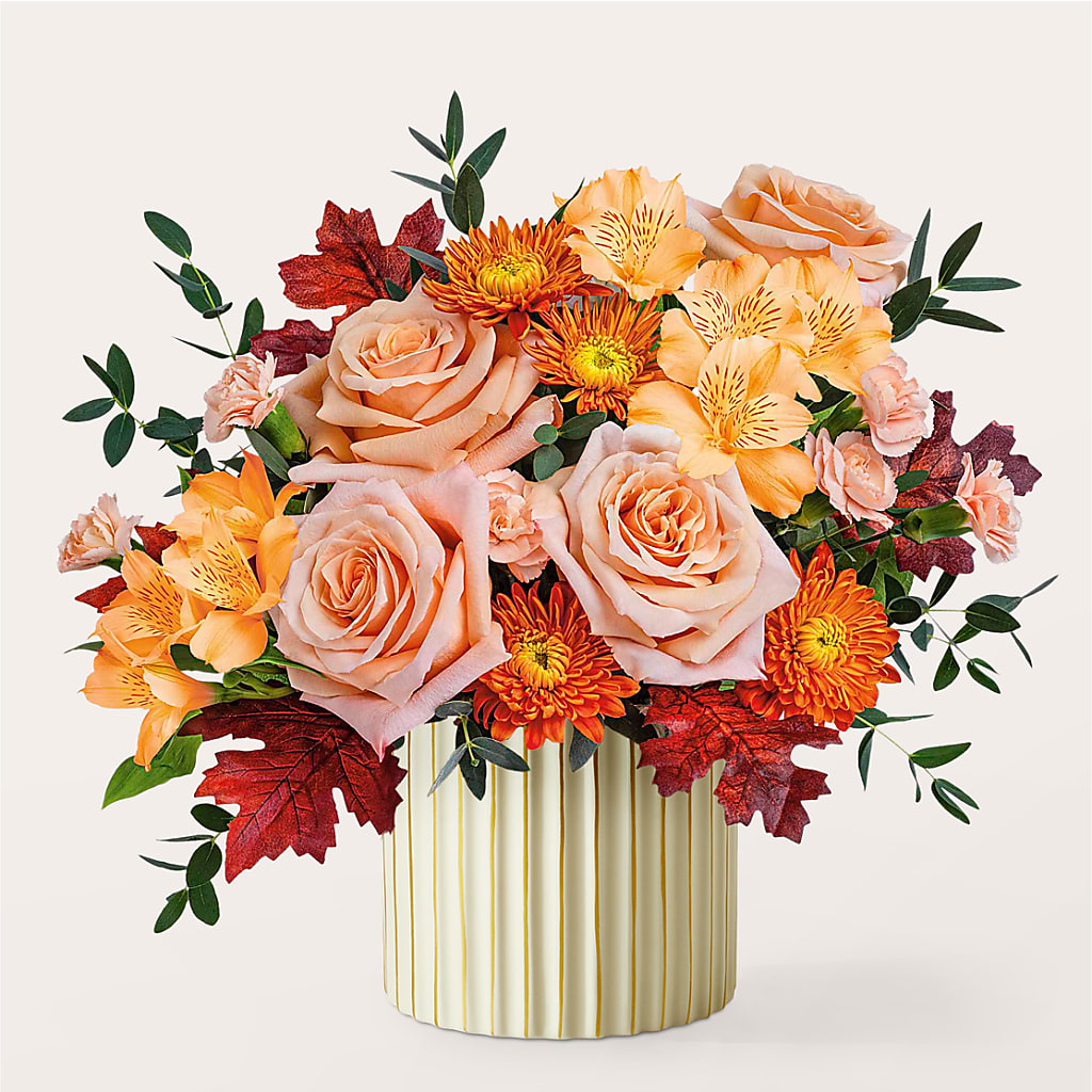 Spiced Latte Bouquet with Ivory Vase –  Designs By Dj, Huntington WV