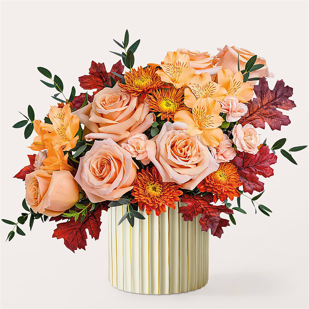 Spiced Latte Bouquet with Ivory Vase –  Designs By Dj, Huntington WV