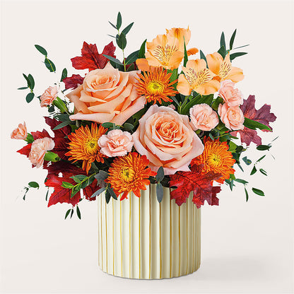 Spiced Latte Bouquet with Ivory Vase –  Designs By Dj, Huntington WV