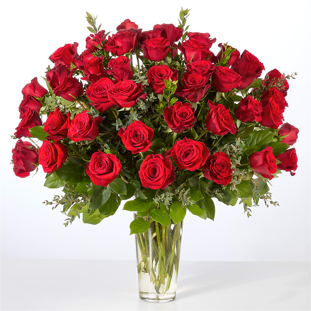 Forever Yours Fifty Stem Red Rose Bouquet –  Designs By Dj, Huntington WV