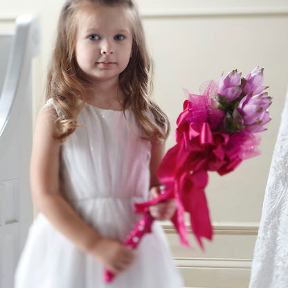 Sparkle Pink Flower Girl Bouquet –  Designs By Dj, Huntington WV